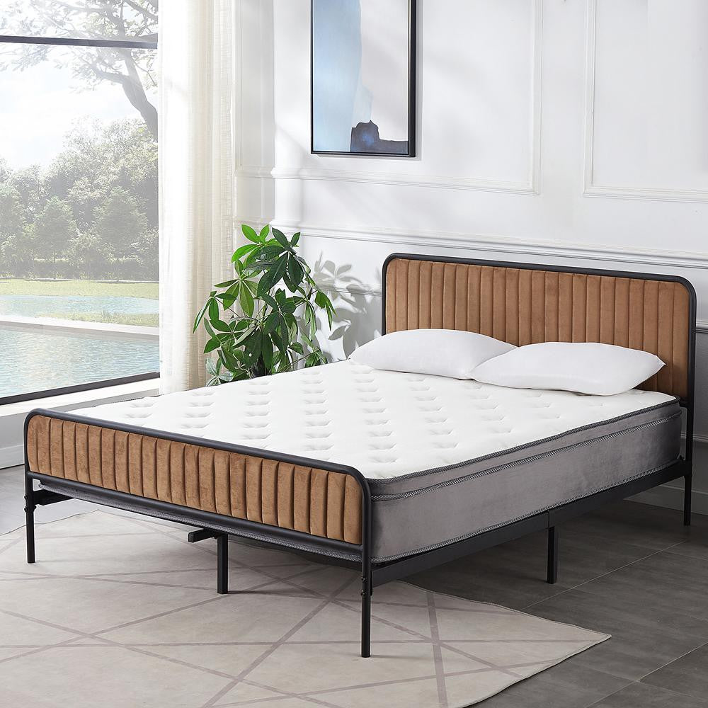 Xiomara Metal Bed Frame In Queen Size-Bed Frame-Furnituremart.sg