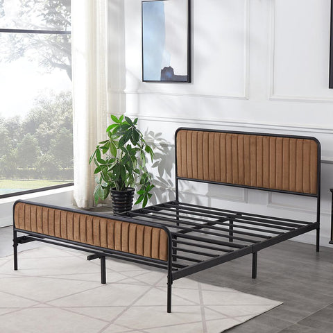 Image of Furnituremart Xiomara China Queen Metal Platform Bed Frame