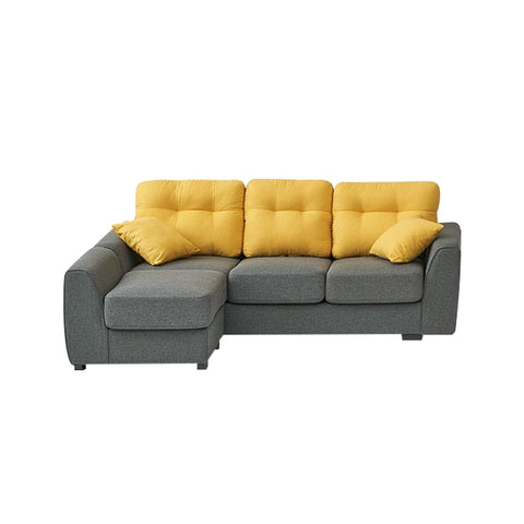 Image of Audie Series L-Shaped Sofa with Stool Premium Water Repellent Fabric in 2 Colours