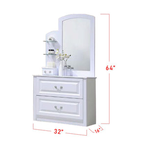 Furnituremart Yoon Korean Style white makeup table with mirror