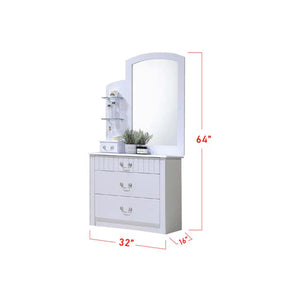 Yuri Korean Style Bedroom Set In White-Bedroom Set-Furnituremart.sg