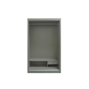 Skylar 4 Ft. Sliding Glass and Mirror Door Wardrobe In Grey-Wardrobe-Furnituremart.sg