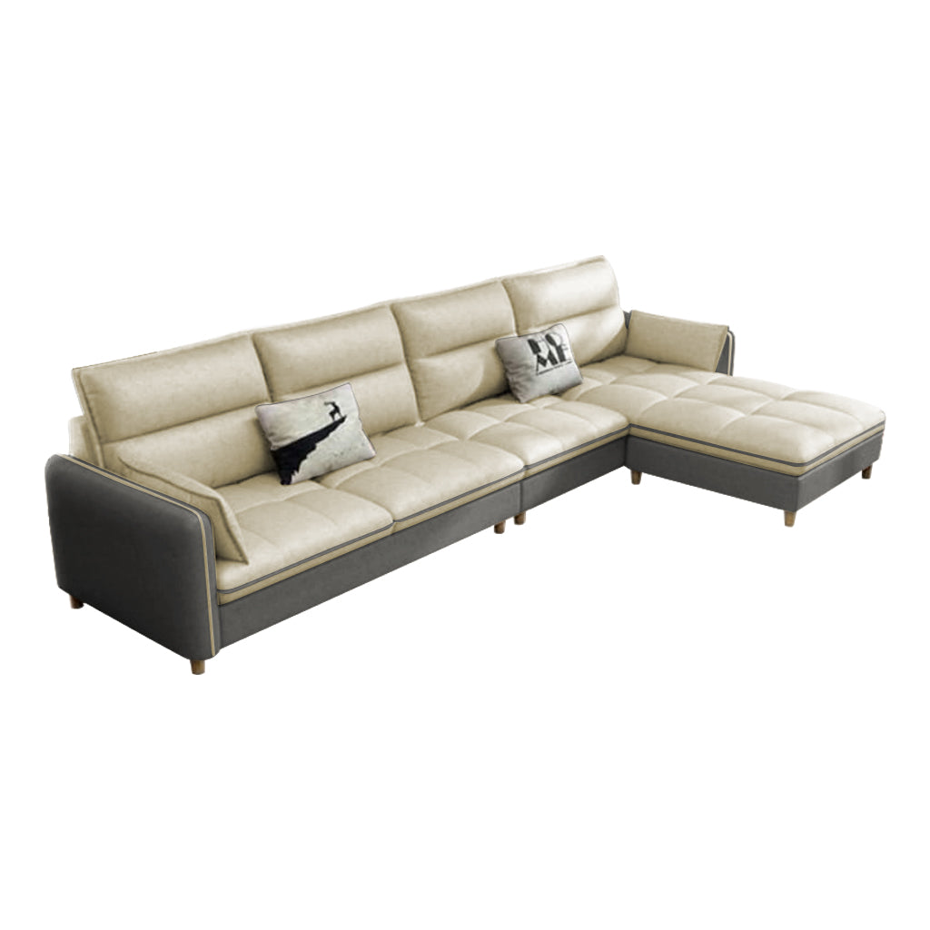 Consadole 3/4 Seater Leather Sofa Set With Ottoman In 5 Colours-Furnituremart.sg