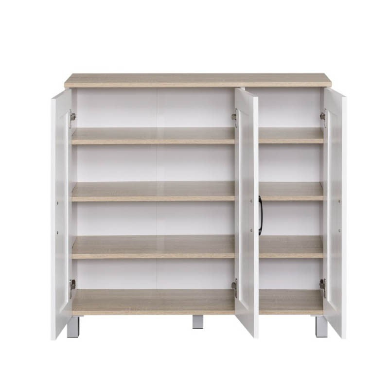 HEMNES 3 Doors Shoe Cabinet / Multi Function Shoe Rack / Strong Construction Laminate Wood