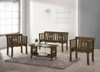 Lagoi Living Room Wooden Sofa Set In Cappuccino