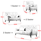 Diana 1/2/3 Seater Fabric/ Leather Sofa Set with Stool In 6 Colours