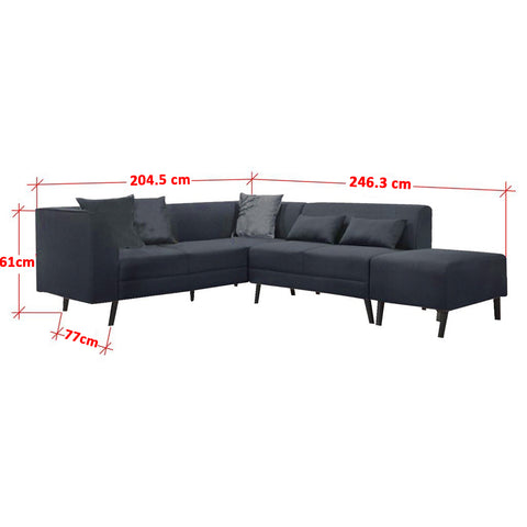 Image of Columbus Modular Faux Leather/ Fabric Sofa Set In 9 Colours