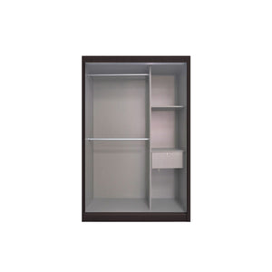 Furnituremart 4 ft. Sliding Glass Door Wardrobe With Mirror