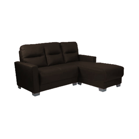 Image of 3 Seater Alison Leather L-Shape Sofa With Ottoman