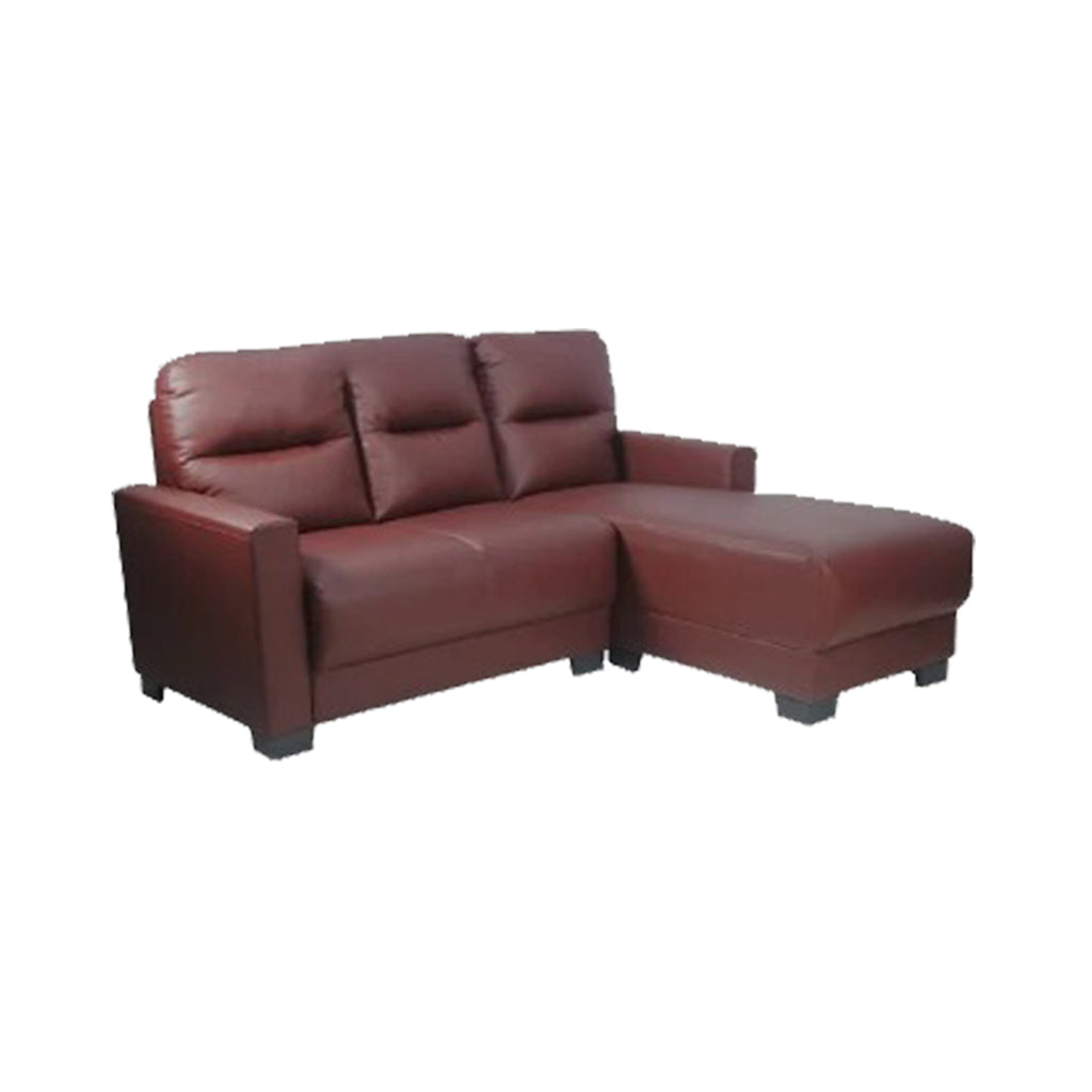 Alison 3 Seater Leather L- Shape Sofa 5 Colours-Furnituremart.sg