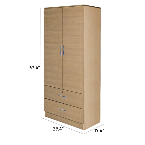 Image of Rinie Series 3 Wardrobe 2-Door with Drawers