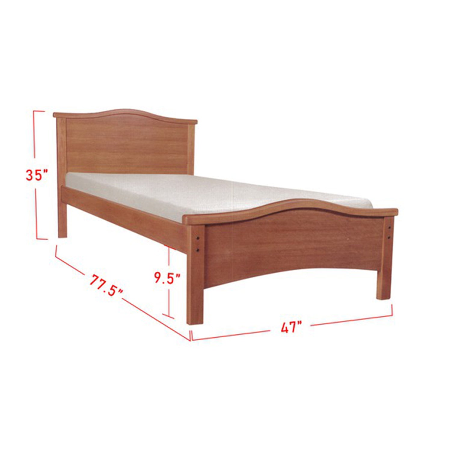 Rene Wooden Bed Frame Cherry, And Walnut In Super Single Size-Bed Frame-Furnituremart.sg