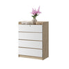 Mio Series 3 Drawer Chest In Natural Oak & White. FREE DELIVERY