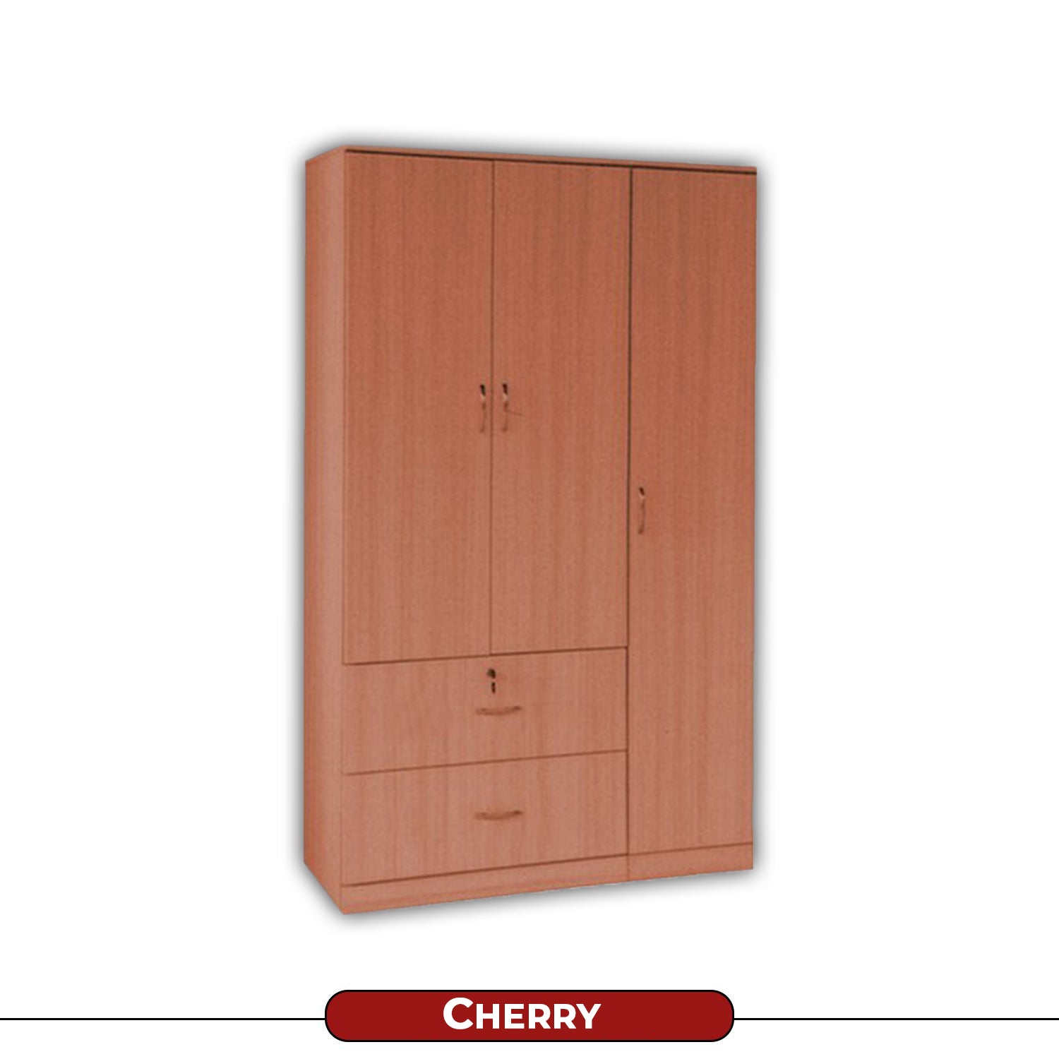Ivy 3 Door Wardrobe In White Wash, Walnut and Wenge