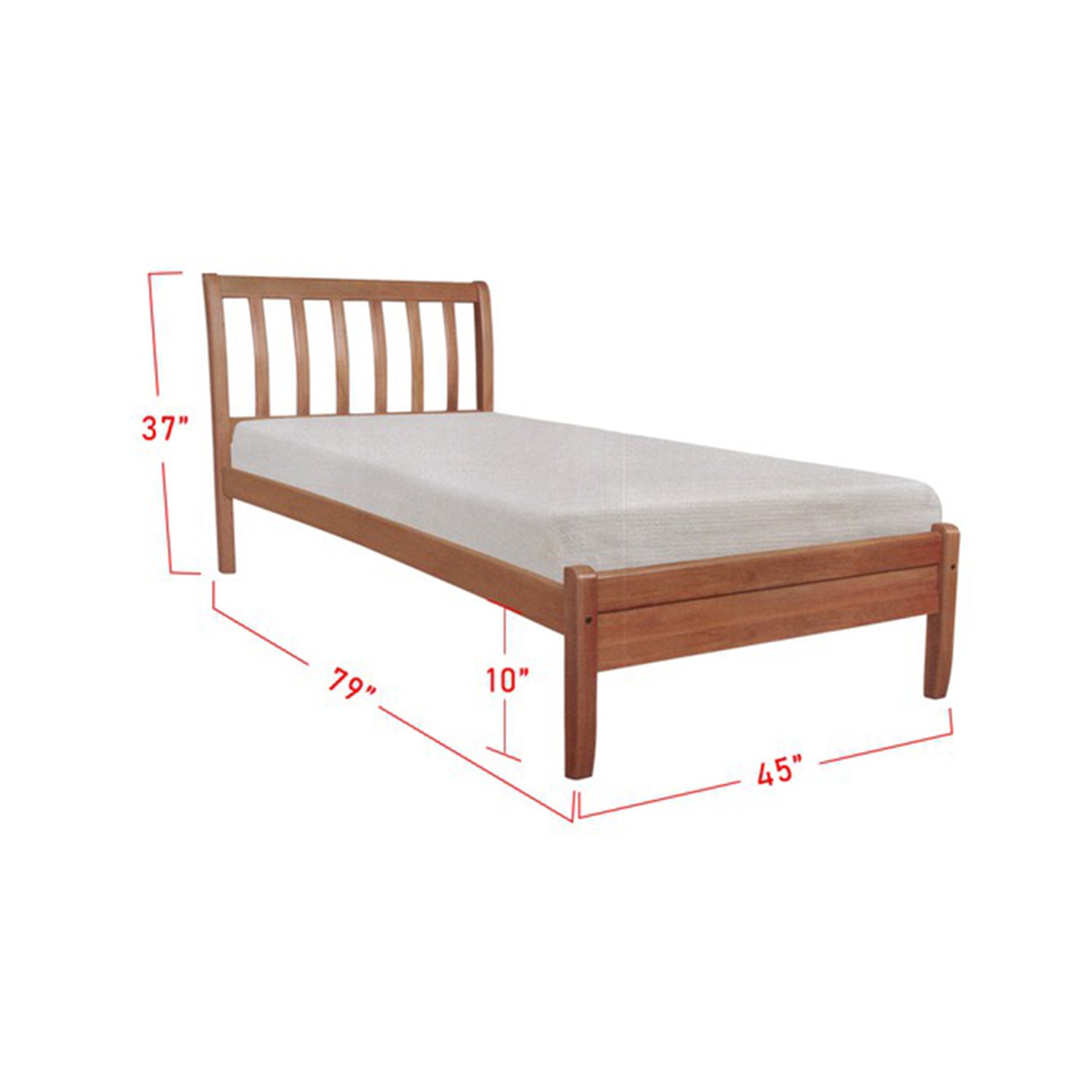 Devan Wooden Bed Frame Cherry, And Walnut In Super Single Size-Bed Frame-Furnituremart.sg