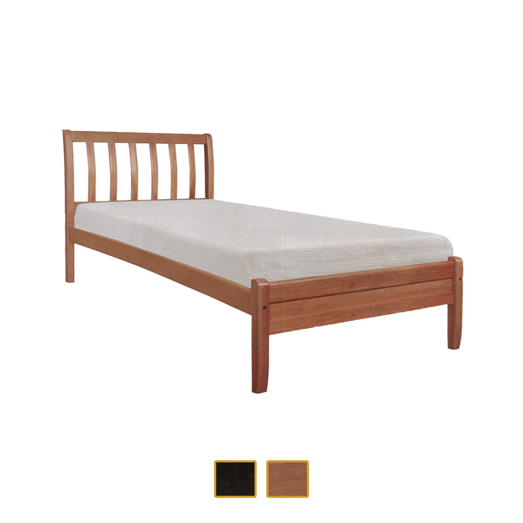 Devan Wooden Bed Frame Cherry, And Walnut In Super Single Size-Bed Frame-Furnituremart.sg