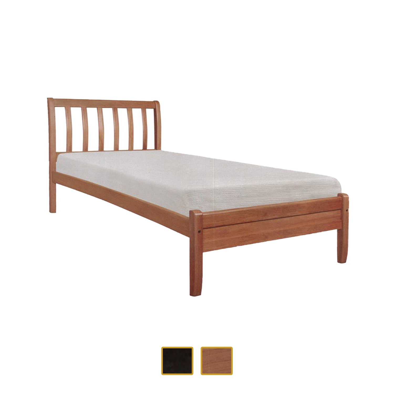 Devan Wooden Bed Frame Cherry, And Walnut In Super Single Size-Bed Frame-Furnituremart.sg