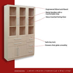 Darra Series 8 Bookshelf With Glass Doors In 3 Colors