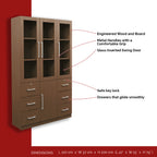 Darra Series 6 Bookshelf With Glass Doors In 3 Colors