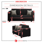 Aberdeen 2 + 3 seater Sofa L-shape with ottoman in 4 Colours