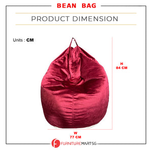 Weave Sofa Set Bean Bag Chair in Red