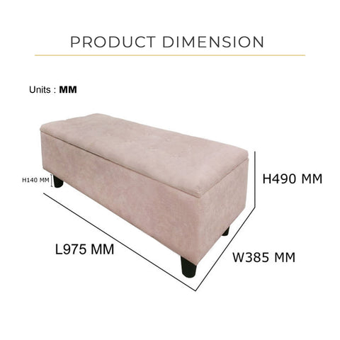 Image of Mamba in Pink Storage Bench Chair/ Sofa Sectional/ Heavy Duty Bench Chairs