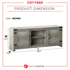 Cottage TV Stand with Planked Doors and Nail Head Details in 2 Colours