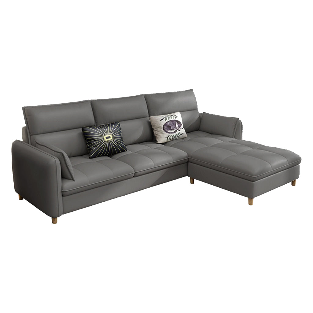 Consadole 3/4 Seater Leather Sofa Set With Ottoman In 5 Colours-Furnituremart.sg