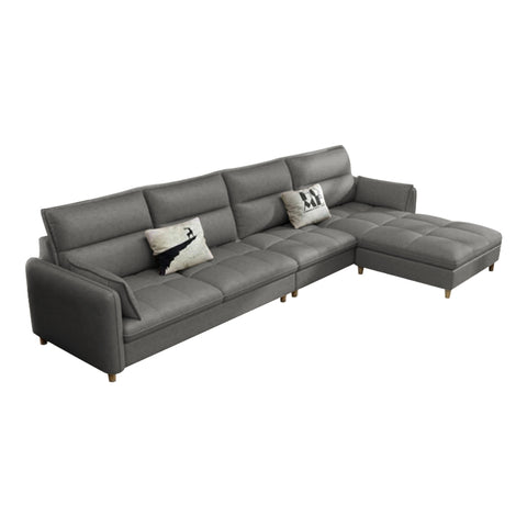 Consadole 3/4 Seater Leather Sofa Set With Ottoman In 5 Colours-Furnituremart.sg