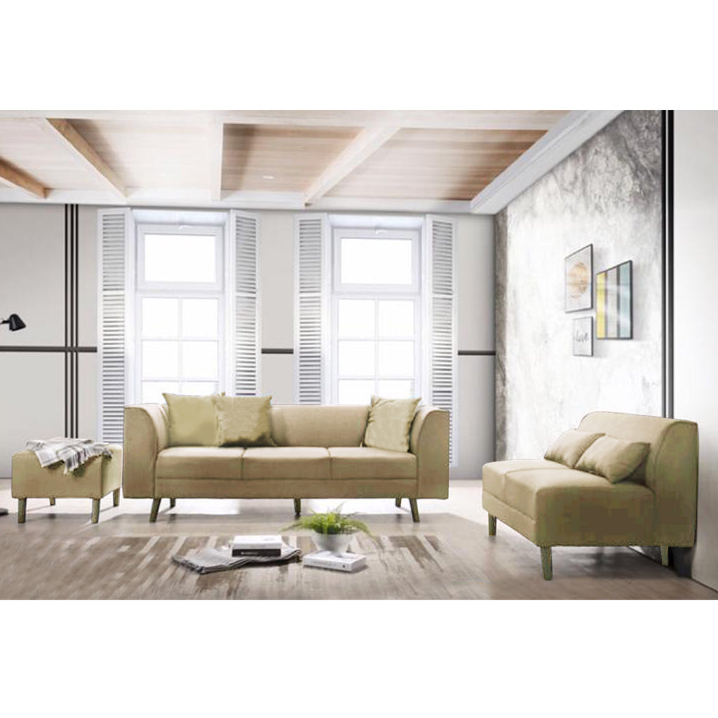 Columbus Fabric/ Leather 3 Piece Modular Sofa Set in 6 Colours-Furnituremart.sg