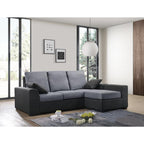 Obi 3 Seater Fabric Sofa with Chaise In 10 Colours-Sofa-Furnituremart.sg