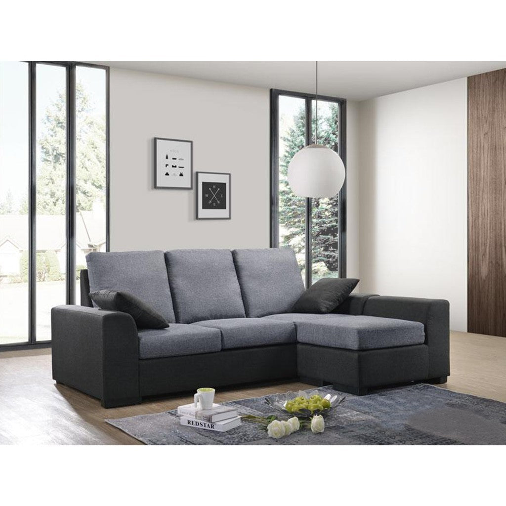 Obi 3 Seater Fabric Sofa with Chaise In 10 Colours-Sofa-Furnituremart.sg