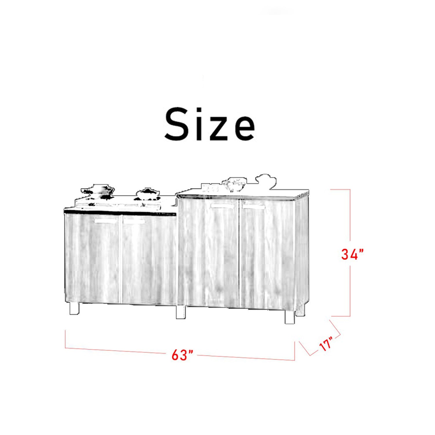 Zariah Series 6 Wooden Kitchen Cabinet with Drawer