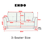 Endo Series Sofa Set 2-Seater and 3-Seater Sofa in 48 Colour - w/ PetFriendly Options
