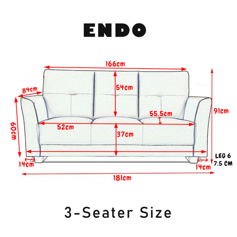 Image of Endo Leather 2/3 Seater Sofa In 5 Colours