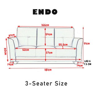 Endo Leather 2/3 Seater Sofa In 5 Colours