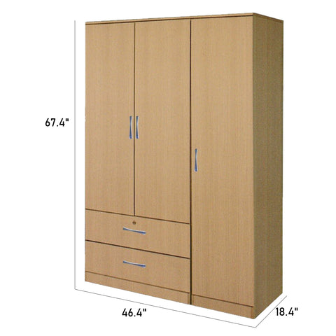 Image of Rinie Series 6 Wardrobe 3-Door with Drawers