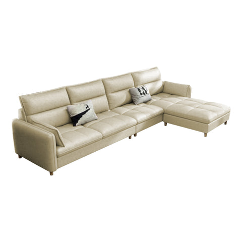 Image of Consadole 4 Seater  Leather L-Shape Sofa