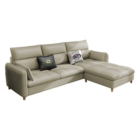 Consadole 3/4 Seater Leather Sofa Set With Ottoman In 5 Colours-Furnituremart.sg
