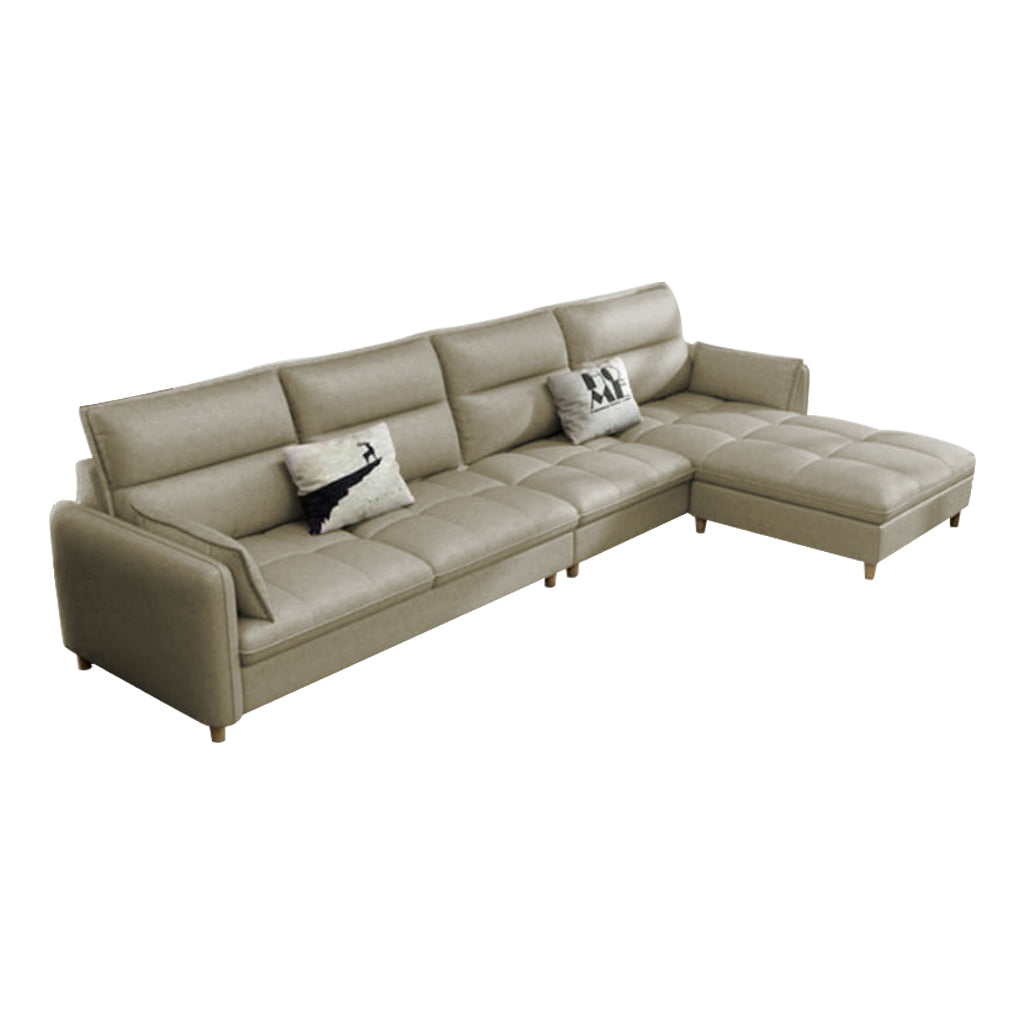 Consadole 3/4 Seater Leather Sofa Set With Ottoman In 5 Colours-Furnituremart.sg