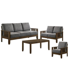Frida Series 1,2,3 Seater Sofa Set Solid Wood Living Room Furnitures in Grey
