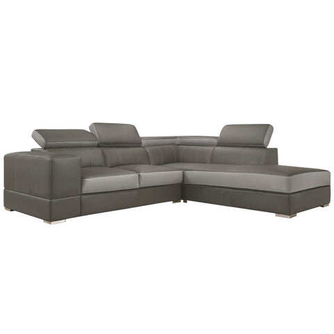 Image of Vienna L-Shaped Sofa with Metal Legs in 2 Colours Fabric and Nova Leather
