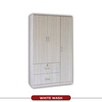 Ivy 3 Door Wardrobe In White Wash, Walnut and Wenge