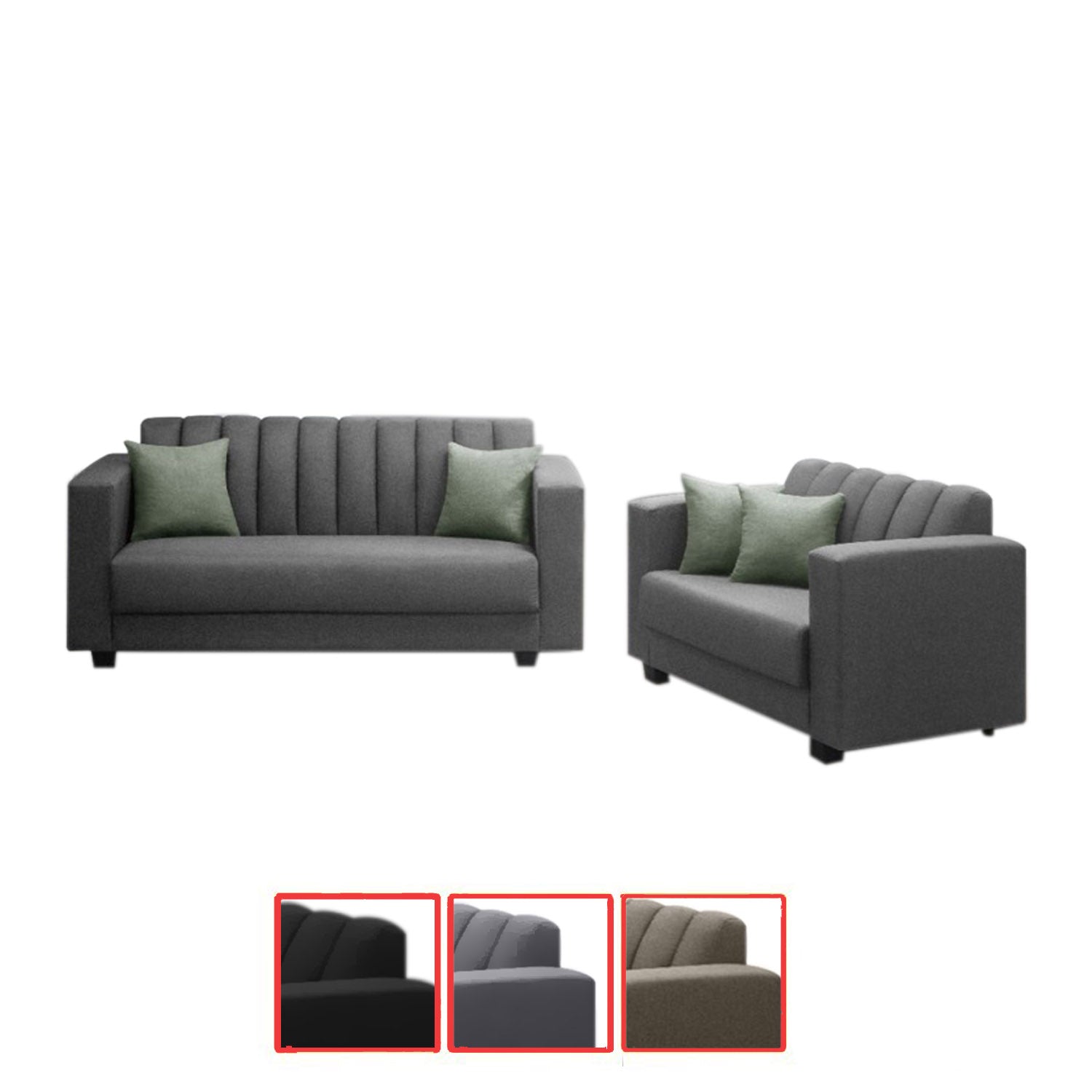 Aberdeen 2 + 3 seater Sofa L-shape with ottoman in 4 Colours