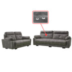 Kalira Series 2-Seater + 3-Seater Sofa Set Premium Water Repellent Fabric in Grey