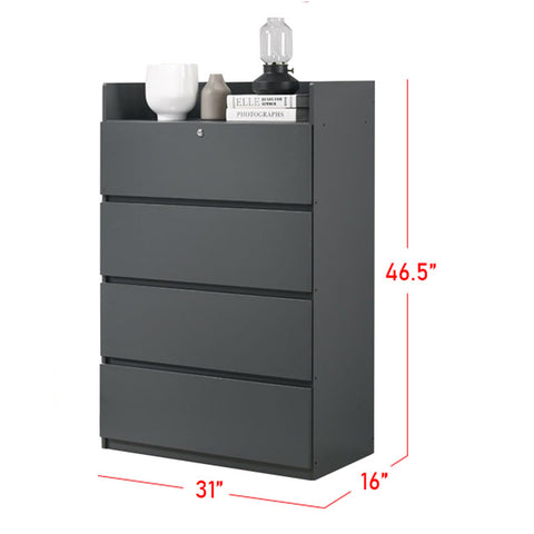 Image of Mio Series 4 Drawer Chest In Grey. FREE DELIVERY