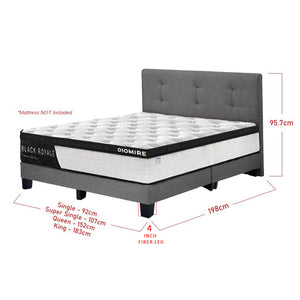 Parker Series Fabric Divan Bed Frame In Single, Super Single, Queen, And King Size