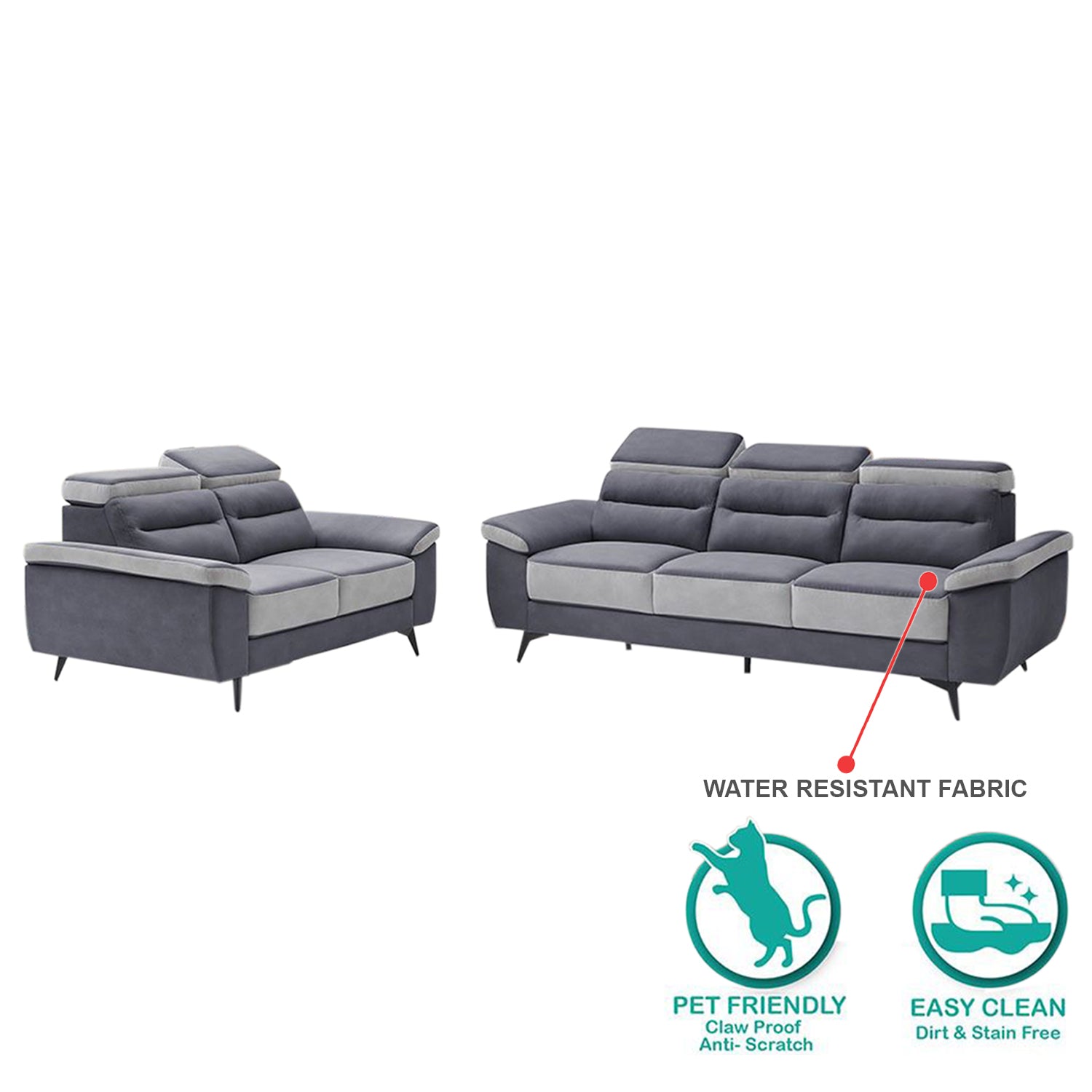 Lovinna 2-Seater and 3-Seater Sofa Pet Pocketed Spring System