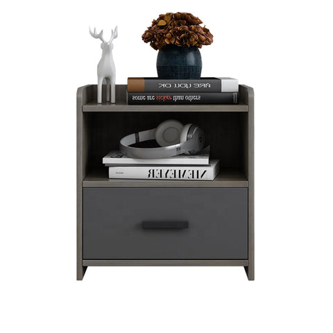 Image of Barn Series Bedside Table In Gray (Fully Assembled)