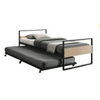 Hilson Single Bed Frame with Pull Out Bed. Add On Mattress Available.